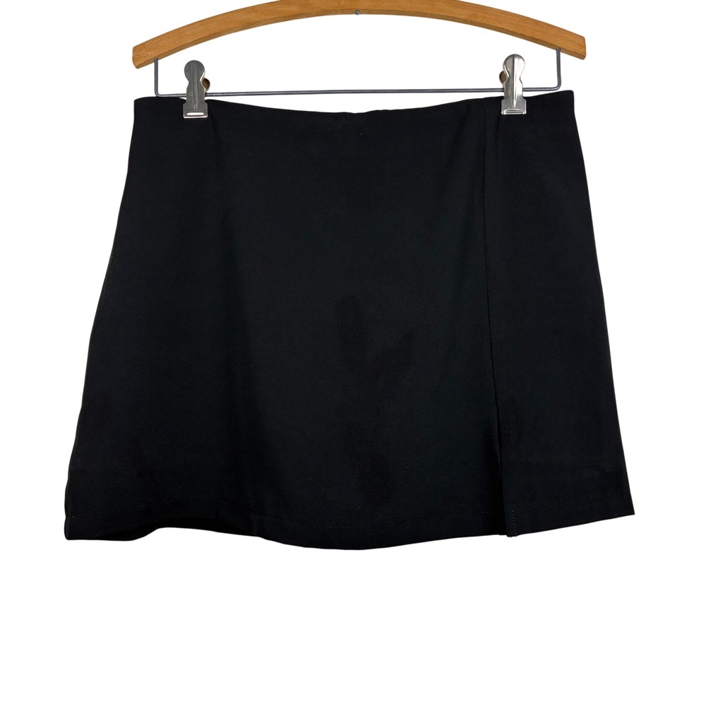 Steve Madden Skort L Slit Mini Black Classic Dark Fairy Goth Minimalist